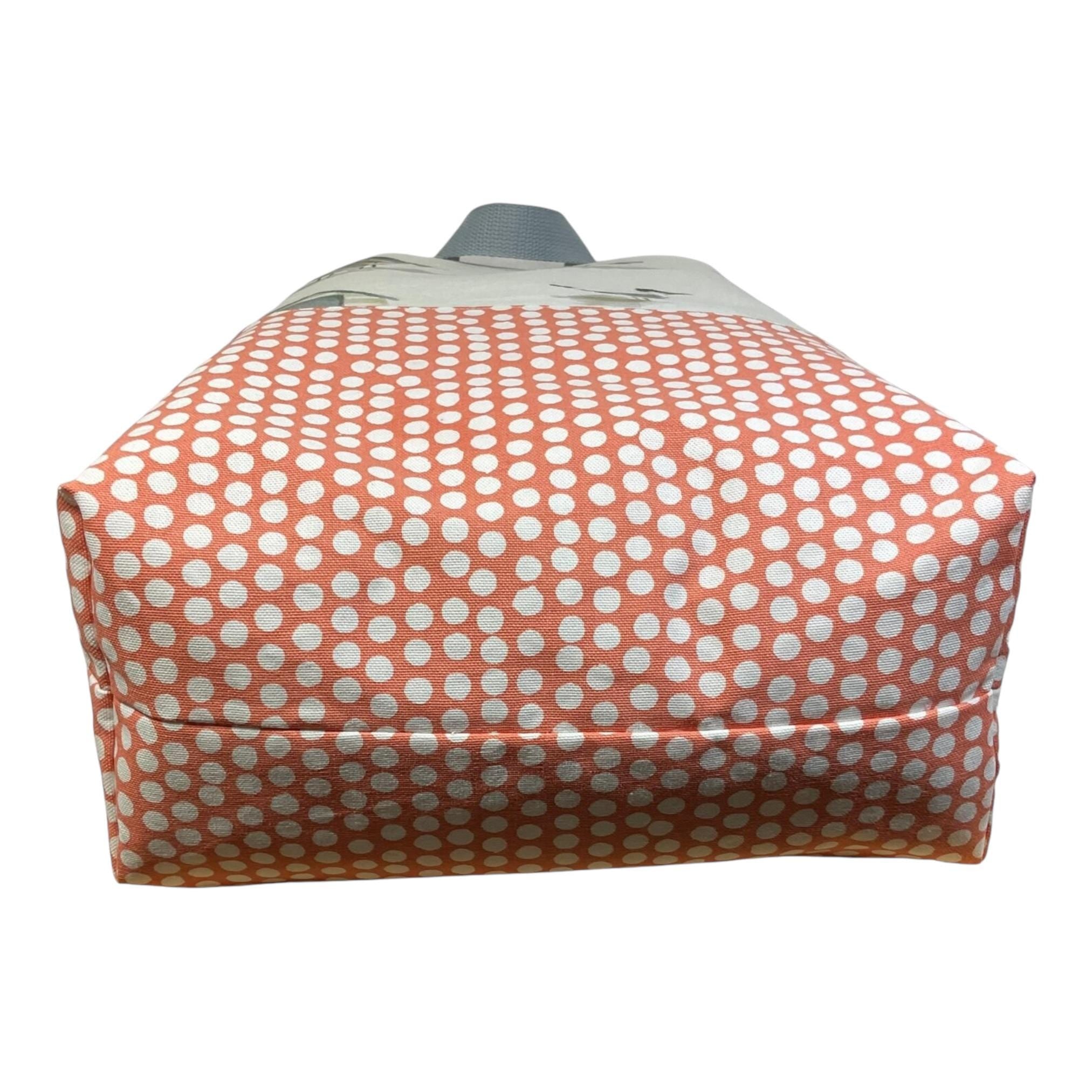 XXL  drawstring knitting bag with seaside beach print, supersized multi pockets project bag with handles, ladies gift