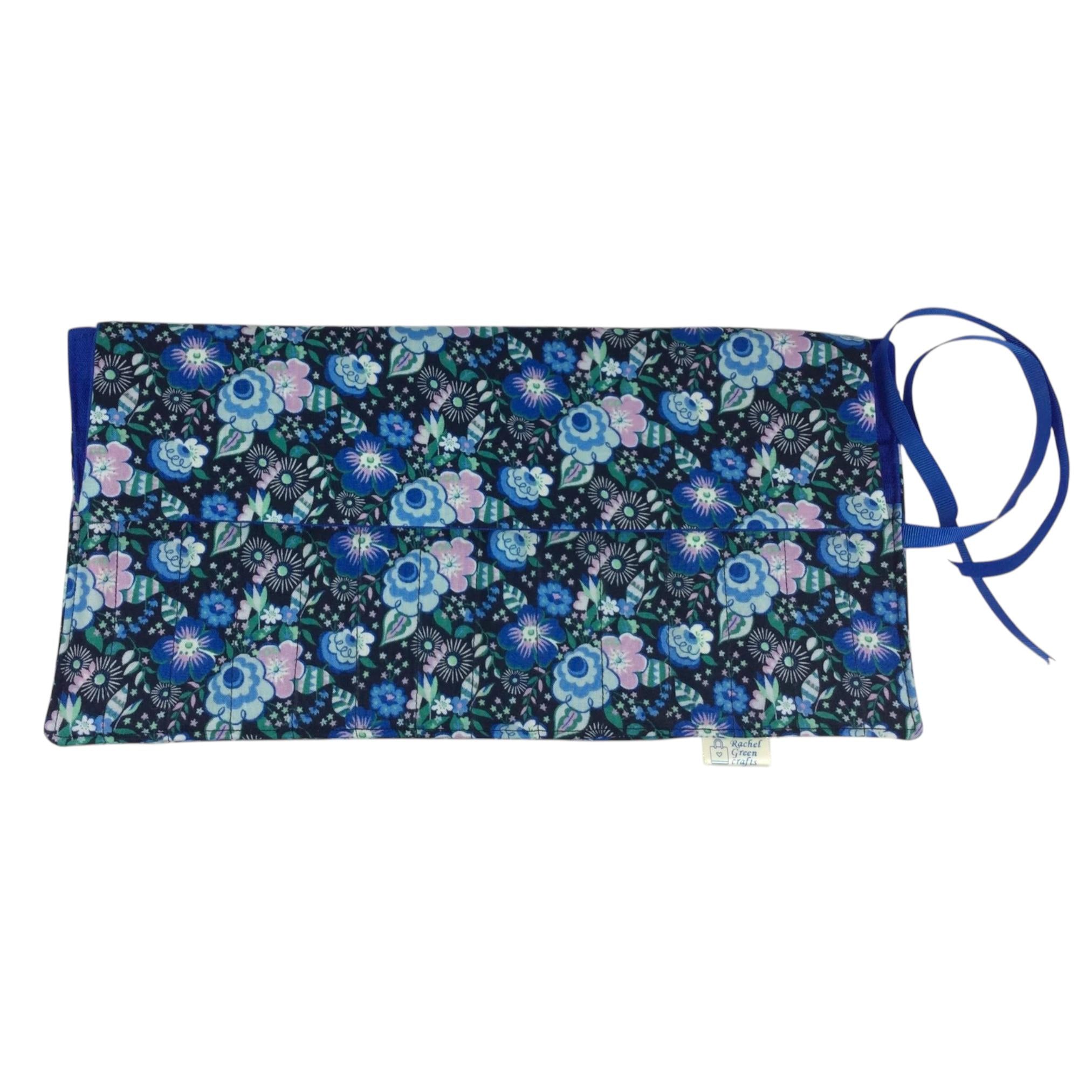 Crochet hook case in Liberty floral fabric, Ergonomic hook organiser, roll up case, knitters gift, ladies Crochet gift, crochet storage