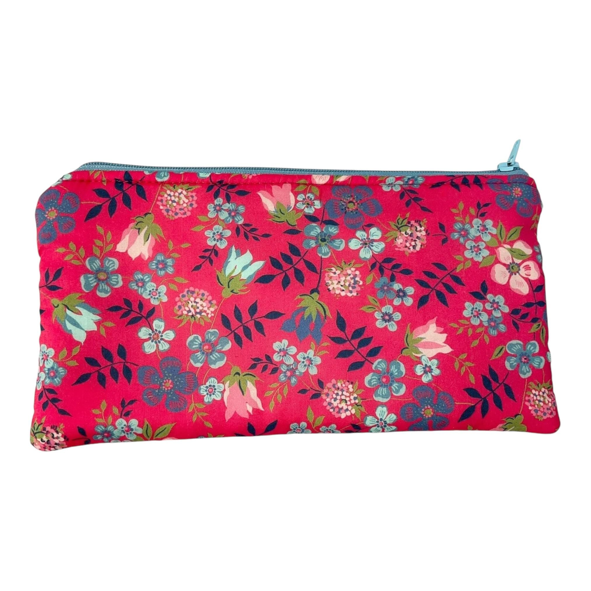 Liberty fabric zip pouch to fit larger phones, floral makeup pouch, pencil  case, notions holder, bag organiser, sunglasses, privacy pouch