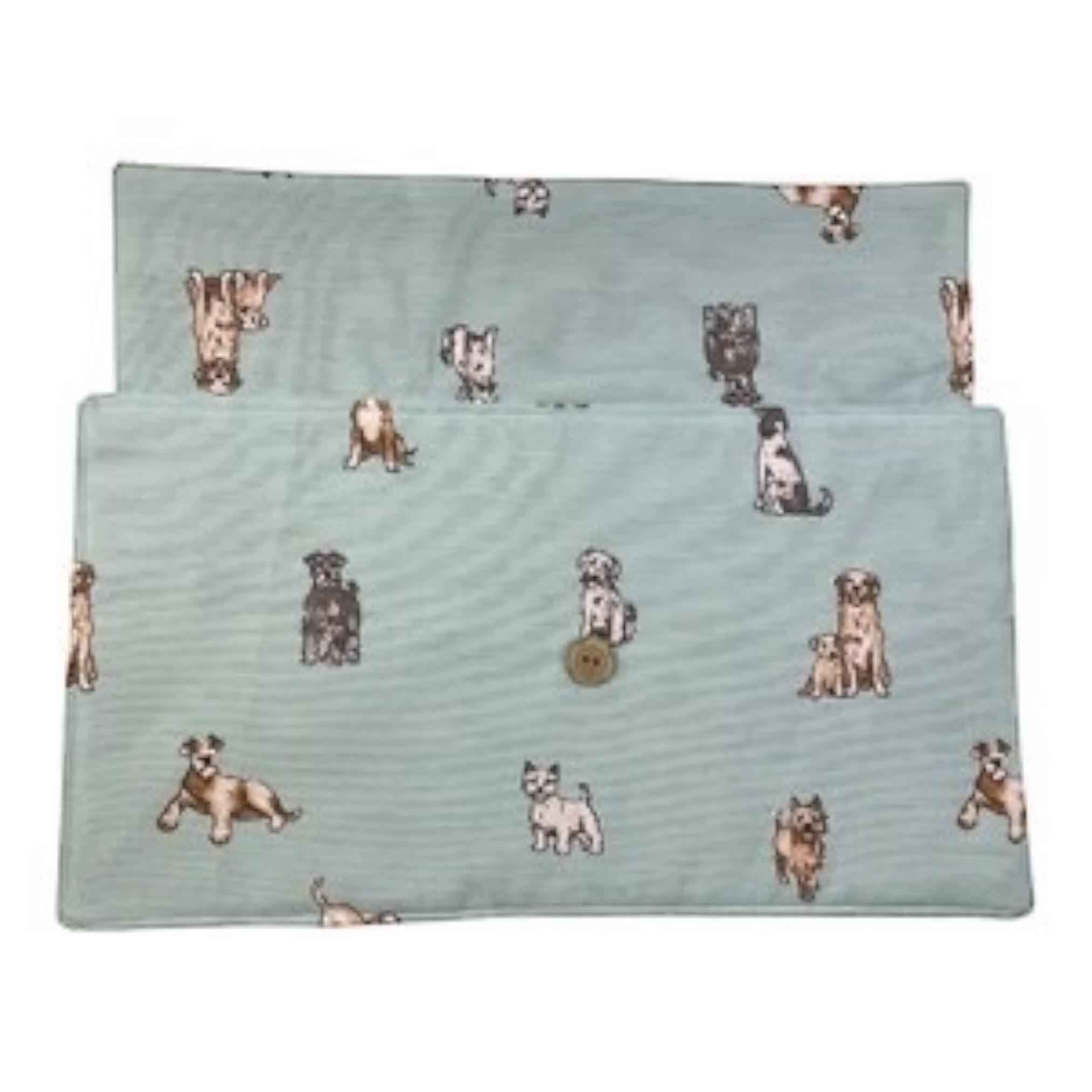 Circular knitting needle case made from  dogs fabric, fixed circular sock needle pouch, knitters gift,