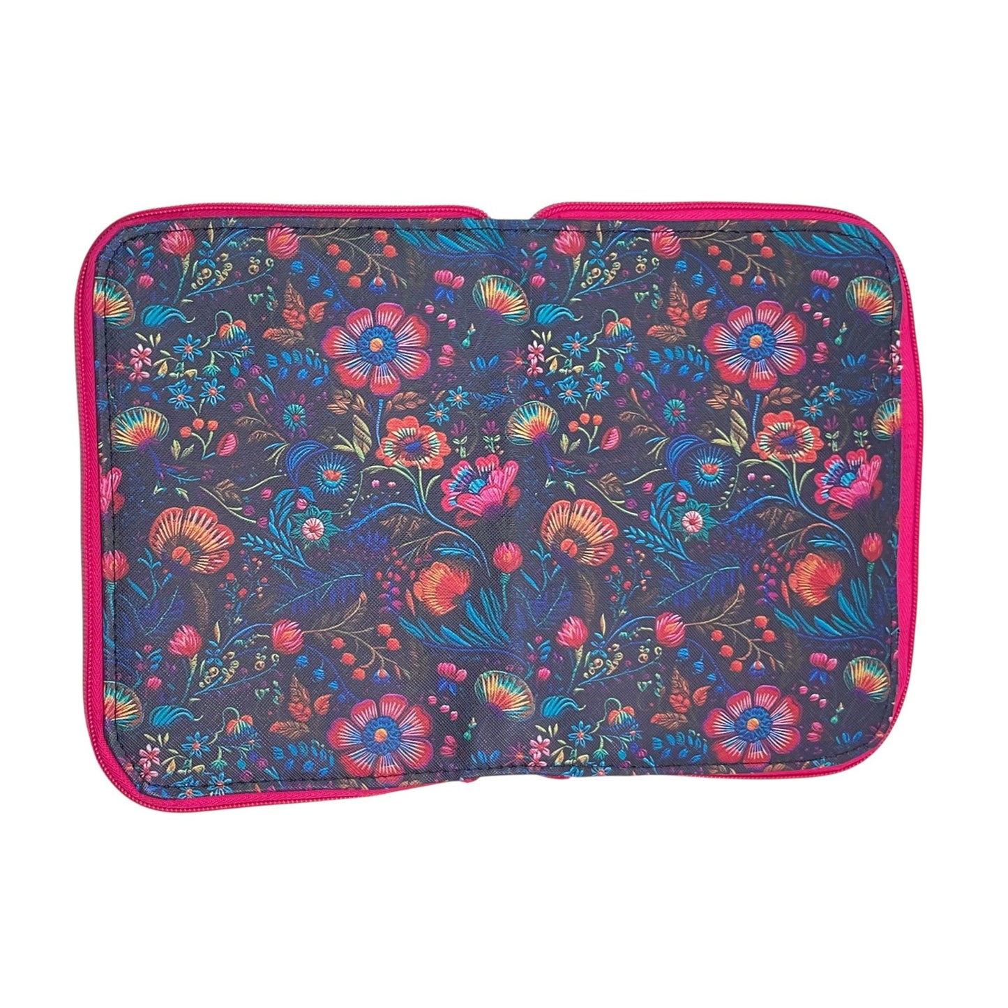 Interchangeable knitting needle case with flowers