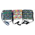 Liberty fabric slim shoulder bag with multi pockets, messenger style paisley  floral phone purse
