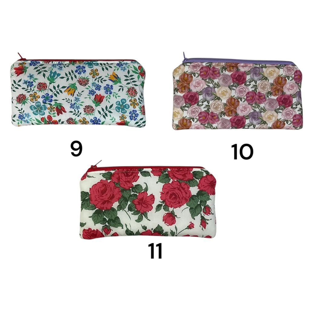 Liberty fabric floral zip case, small makeup pouch, pencil case, phone case, notions holder, handbag sunglasses holder, privacy pouch