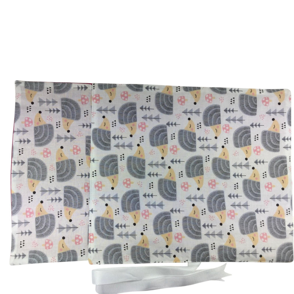Straight knitting needle case with hedgehogs ,woodland animals needle roll,  knitting accessories , knitters gift, storage, organiser