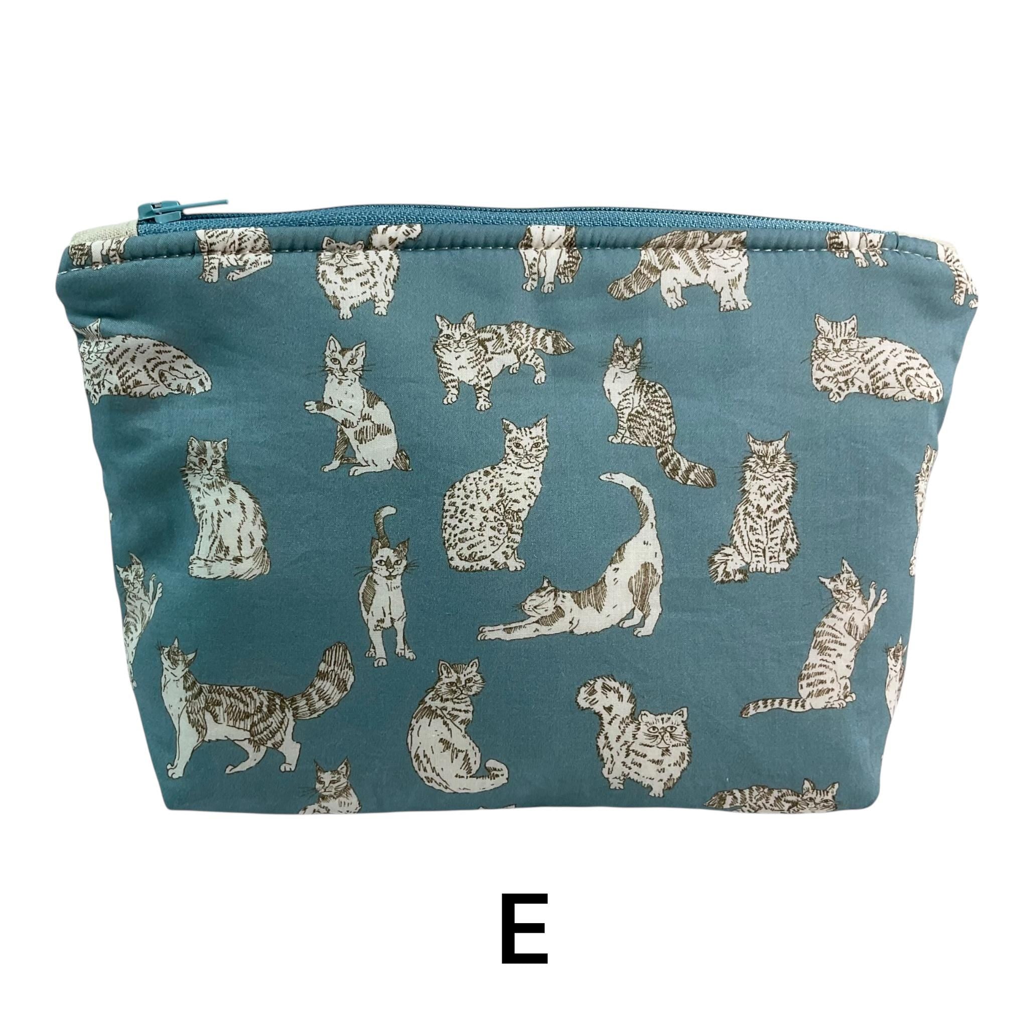 Cosmetics pouch in Liberty dog, cat and pet print tana lawn , small wash bag with waterproof lining , zipped Makeup storage, ladies gift