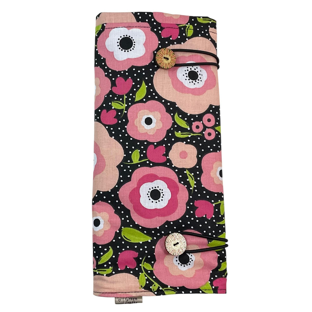 Floral DPN Knitting Needle Case: Crochet Hook Organizer, Holds up to 32 Sets