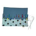 Crochet hook case with cats , Ergonomic hook organiser, roll up short Dpn case, cat lover gift, knitters gift, Crochet gift, crochet storage