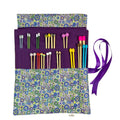 Liberty floral print Straight knitting needle case, needle roll, ribbon tie storage, knitting accessories, knitters gift,needle organiser