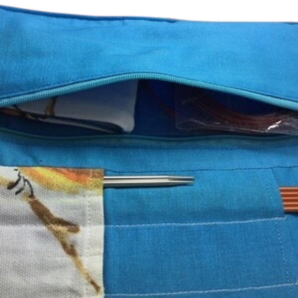 Birds interchangeable and double pointed needle case, knitting needle pouch, hiya hiya case, knit pro sock needle wallet