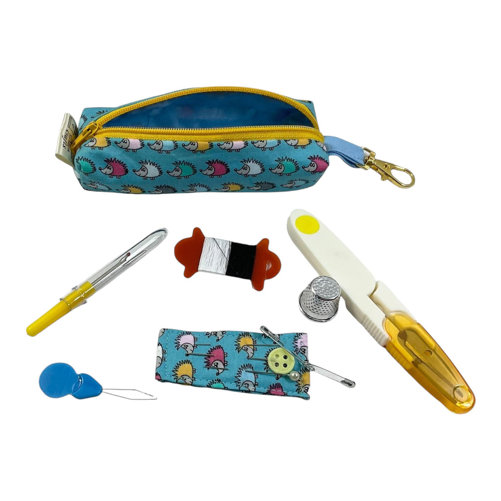 Mini sewing kit with lanyard clip, travel mending case, keyring needle case, keychain sewing notions, stocking filler, christmas gift