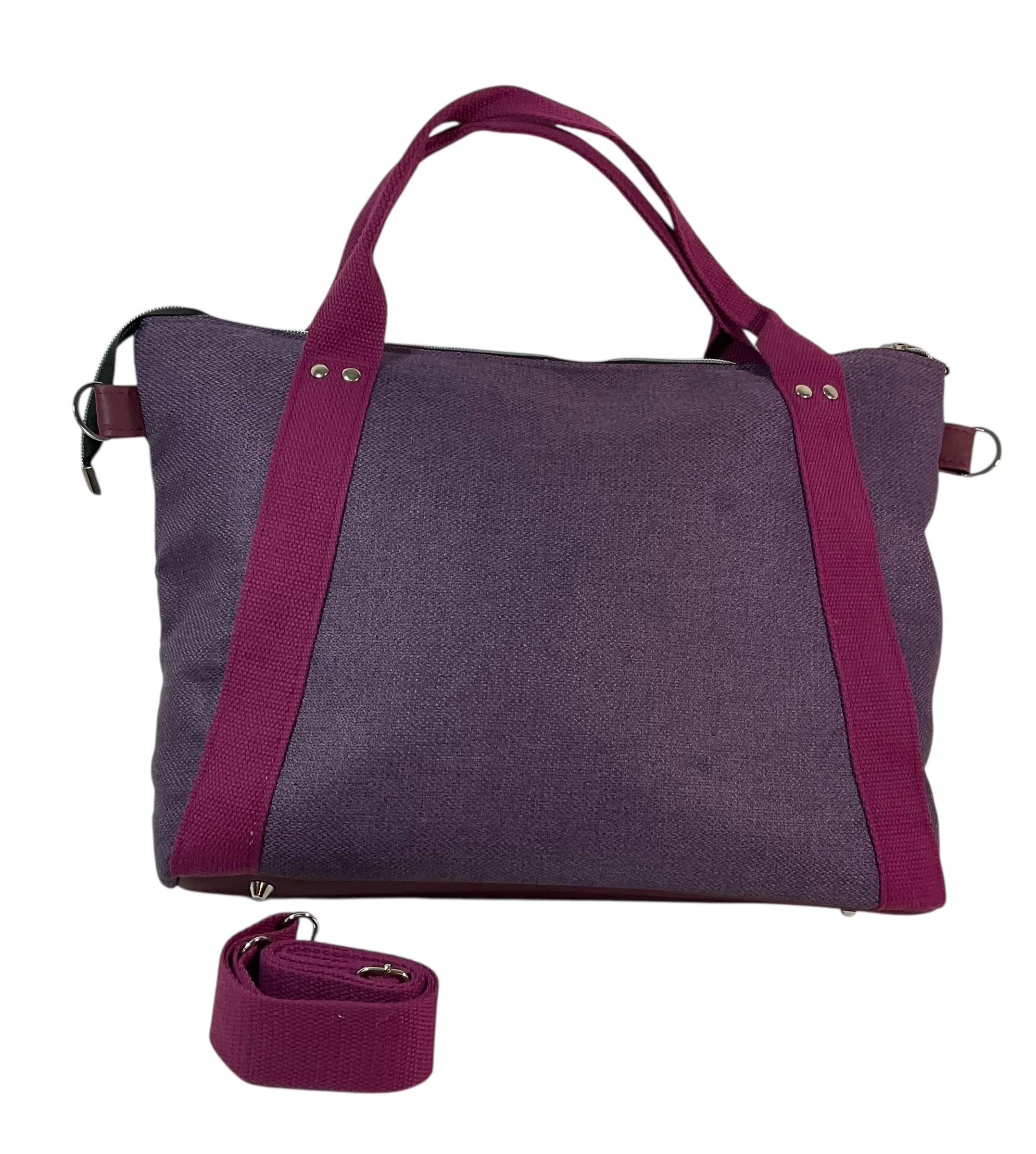 Knitting and crochet tote bag with zip top, large llamas organiser crossbody bag