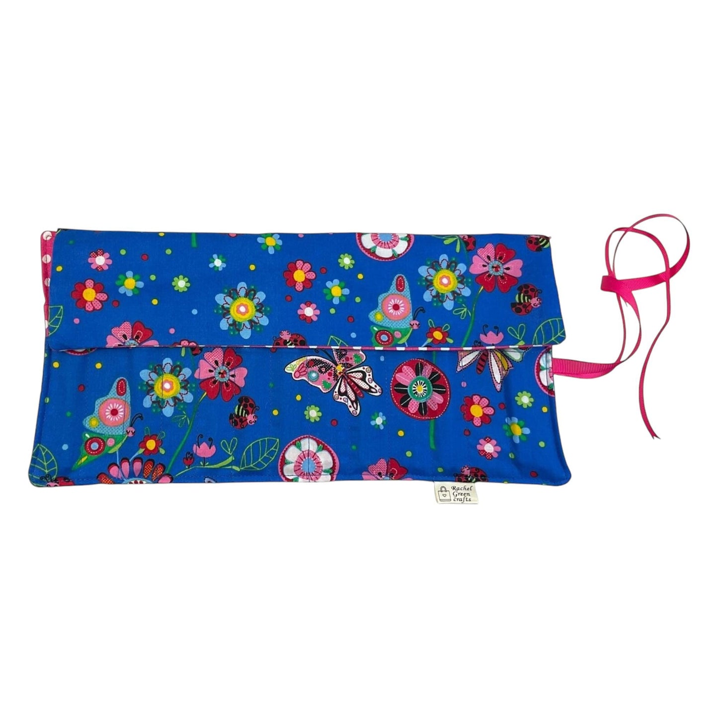 Crochet hook case with butterflies