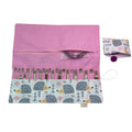 Interchangeable knitting needle case with hedgehogs, holds 2 sets, addi case, chiagoo wallet, woodland  knit pro organiser, hiya hiya pouch