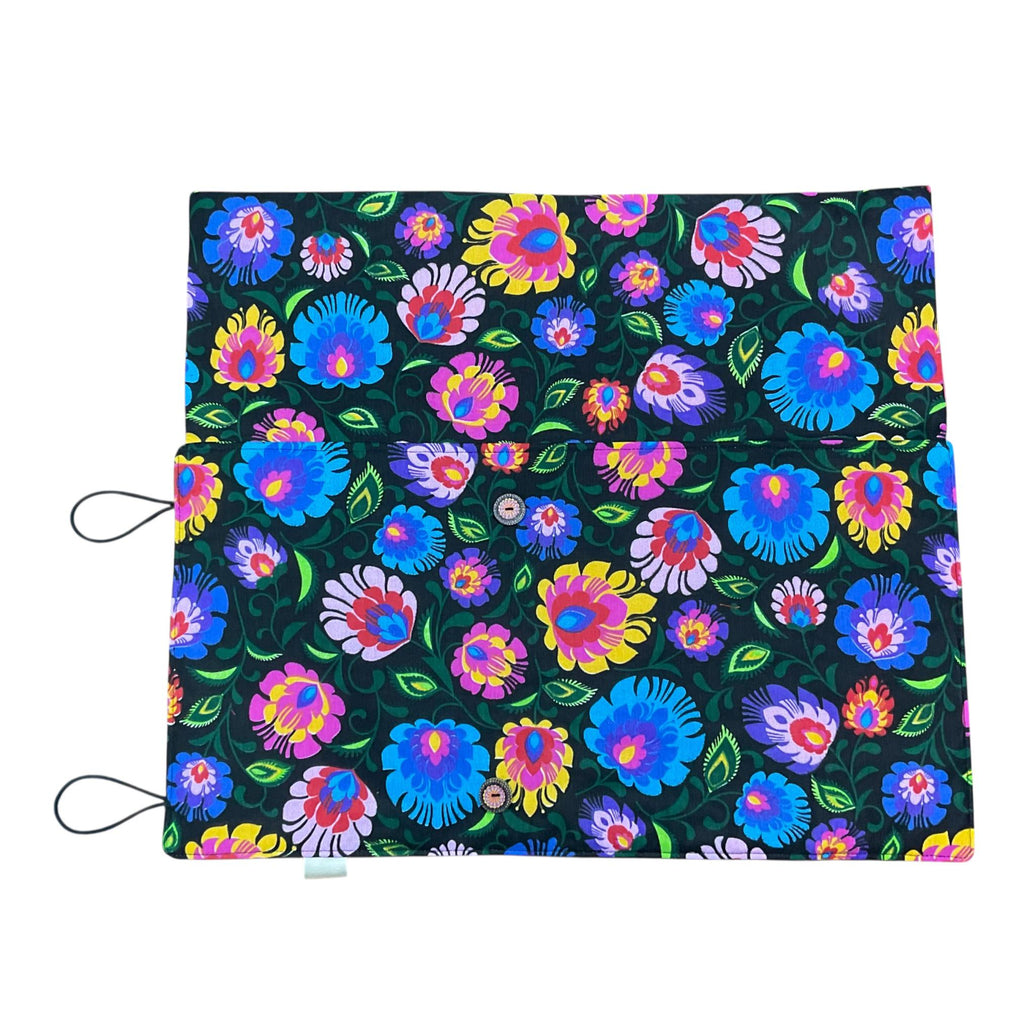 Double pointed floral knitting needle case, sock needle roll,  organiser, knitters gift
