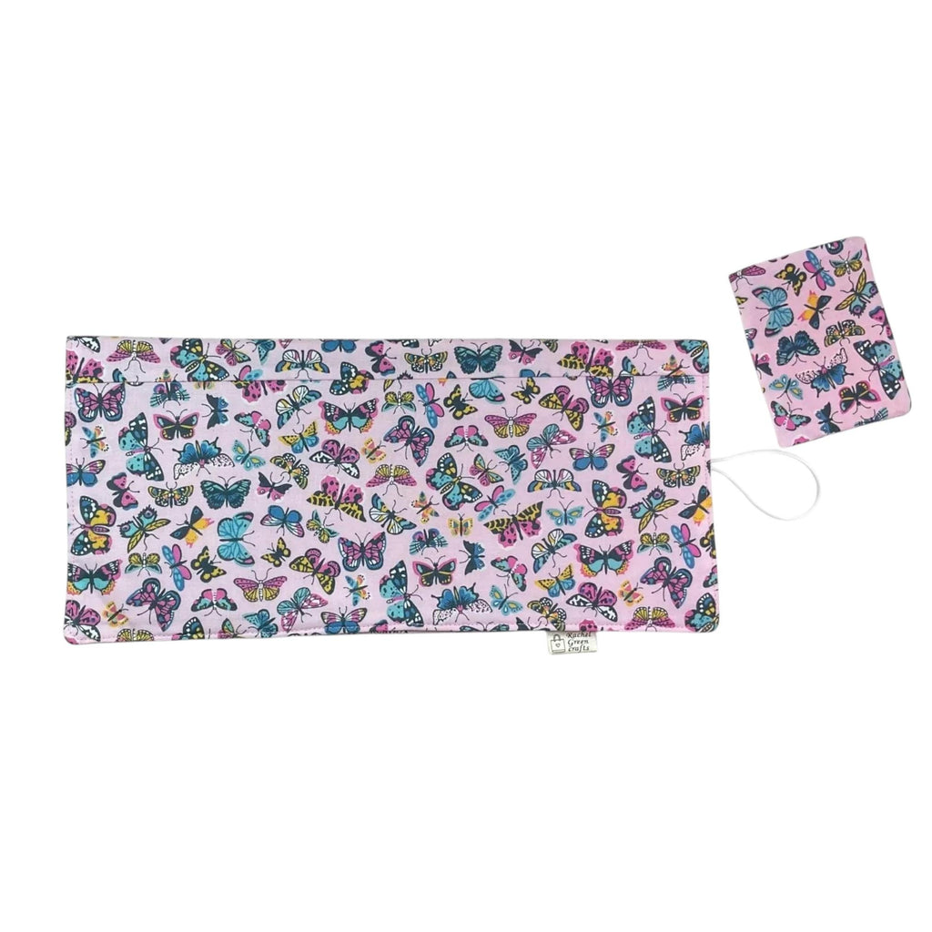 Interchangeable knitting needle case with Liberty fabric , butterfly addi case, chiagoo wallet, knit pro organiser pouch, hiya hiya case,