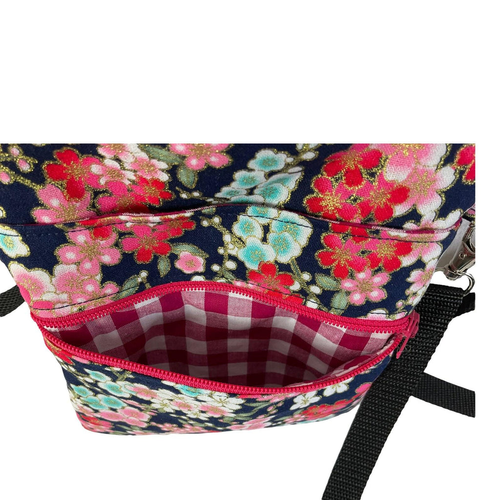 Floral small shoulder phone bag with gold accents, Butterfly handbag, bird teenager purse, essentials bag