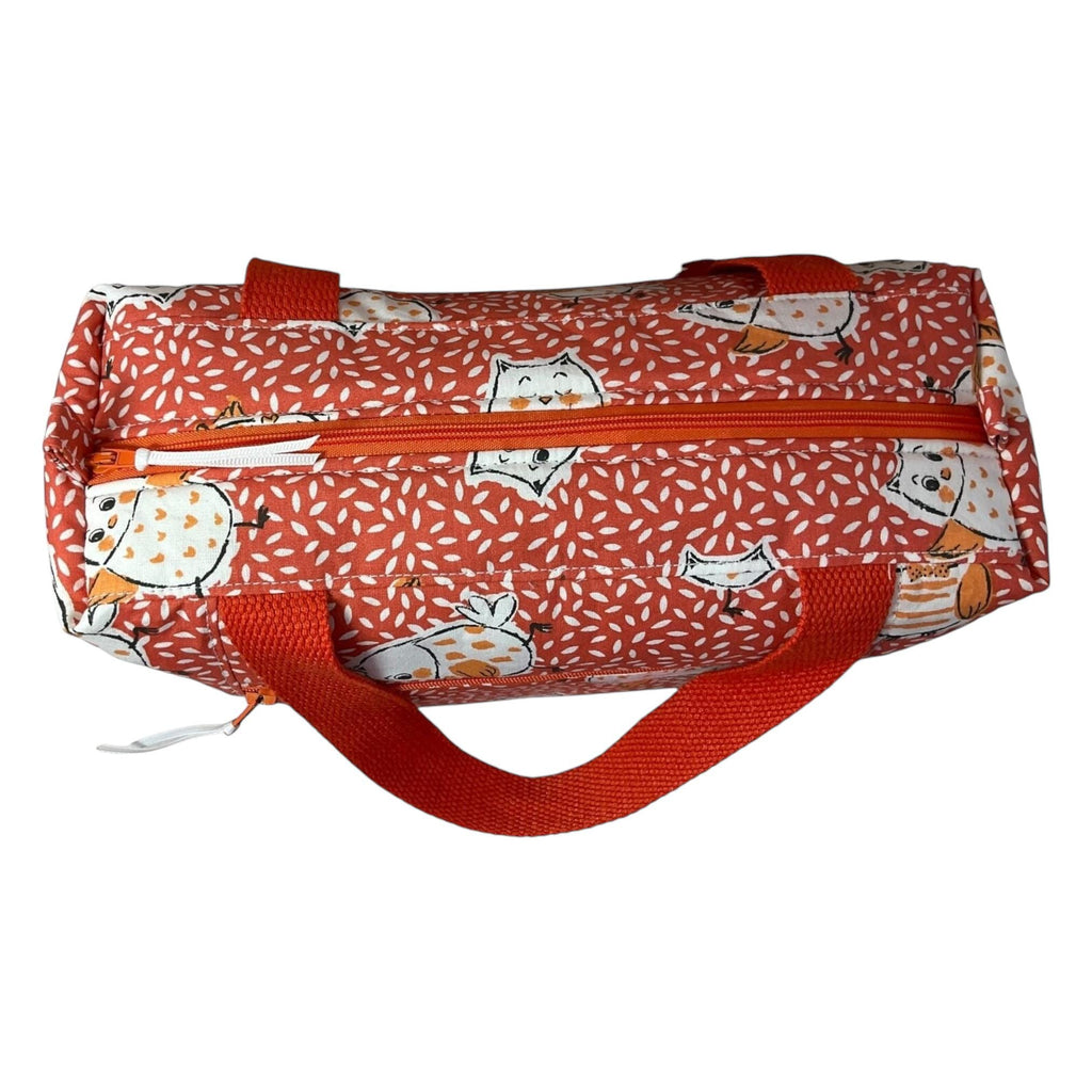 Large owl toiletries bag with handles and zip pocket, bird print Waterproof lined wash pouch, camping  ladies  gift, womens sponge bag