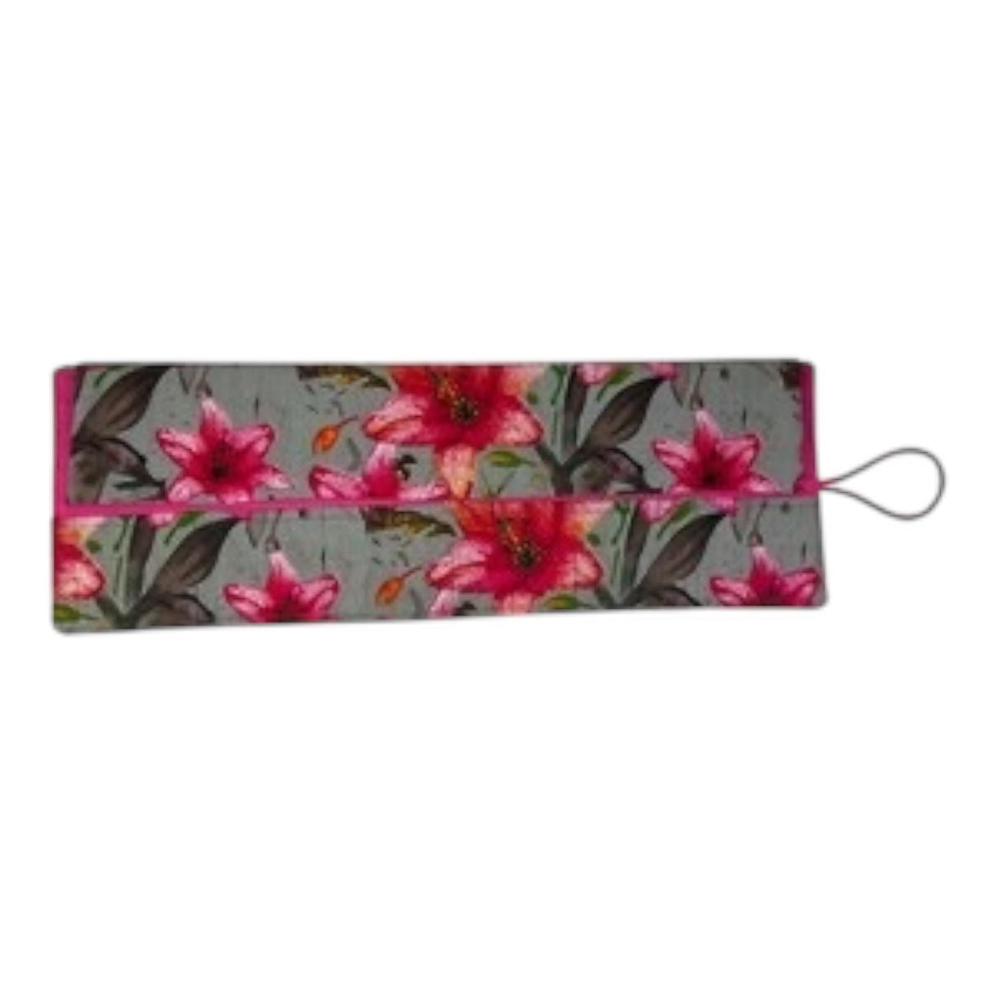 Circular knitting needle case for shorter length needles in floral print