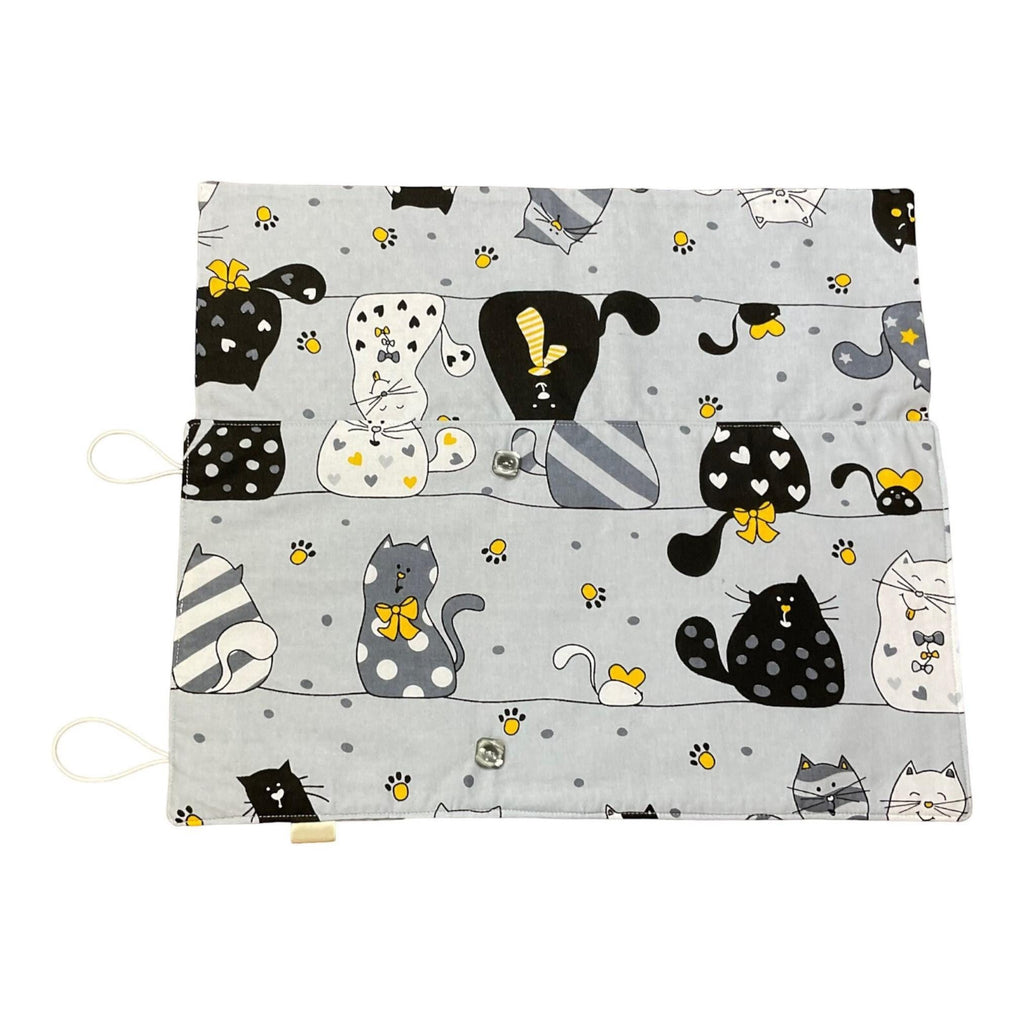 Double pointed knitting needle case with cats,  DPN or crochet hook case, sock knitters gift,