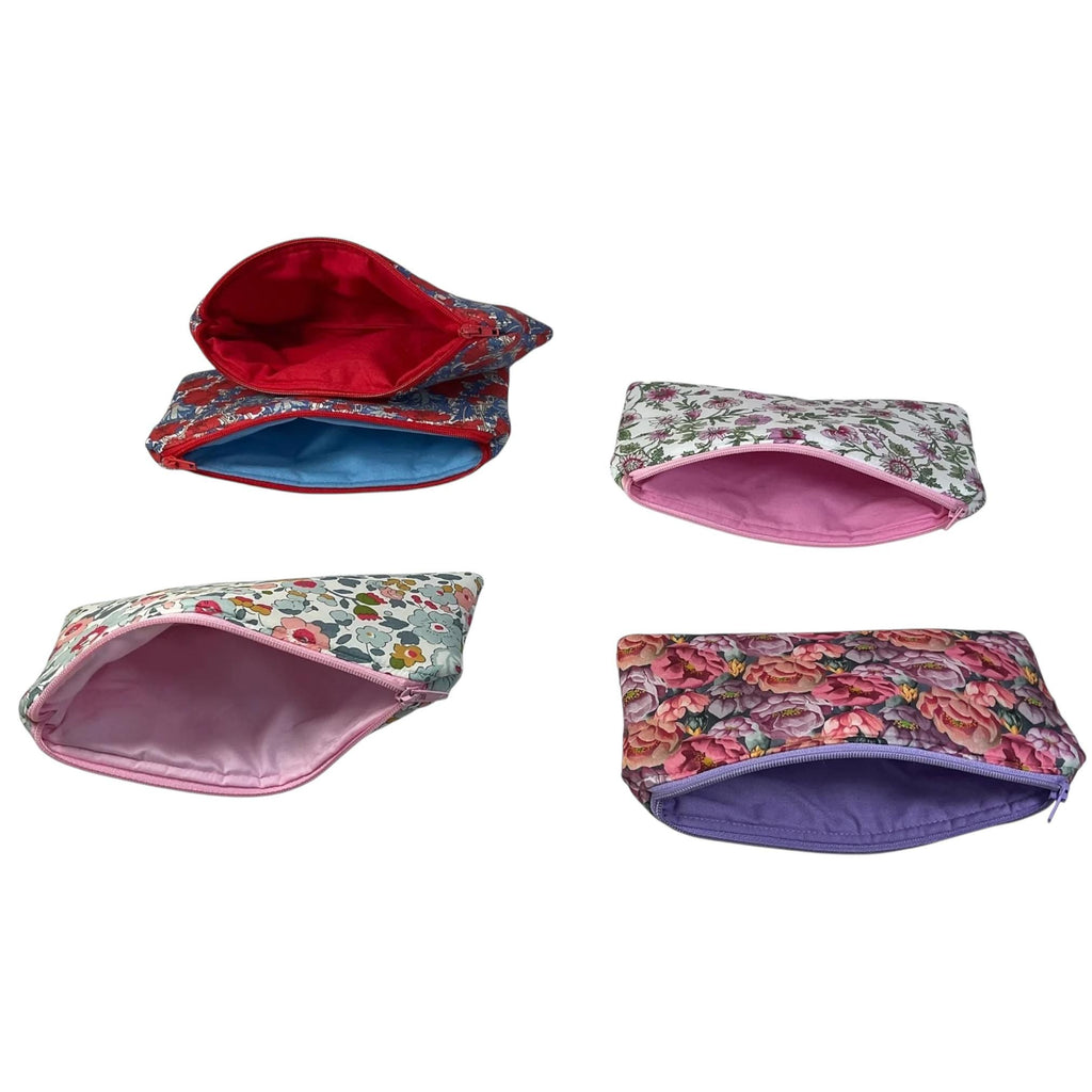Liberty fabric floral zip case, small makeup pouch, pencil case, phone case, notions holder, handbag sunglasses holder, privacy pouch