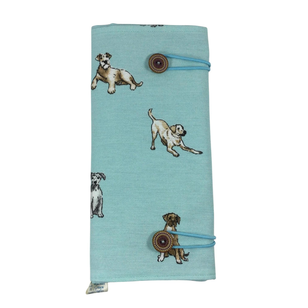Double pointed knitting needle case with dogs,  retriever and spaniel  DPN or crochet hook case, sock knitters gift,