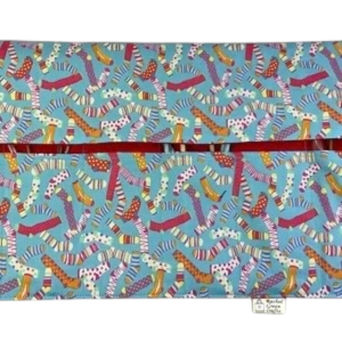 Circular knitting  needle case with socks print