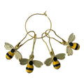 Bee Stitch markers, enamelled colourful progress charms, knitting markers, lace markers, knitters gift, gold plated place keeper