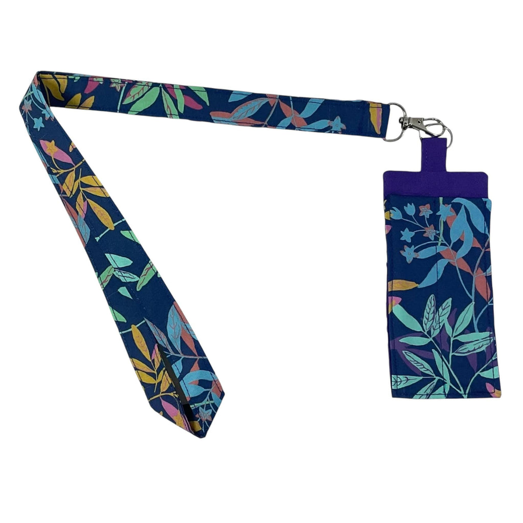 Liberty fabric neck lanyard with detachable pen holder, ID name tag holder in floral prints, teacher gift