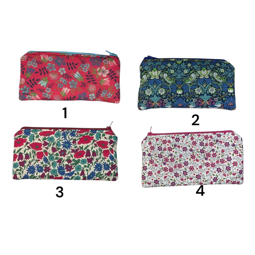 Liberty fabric floral zip case, small makeup pouch, pencil case, phone case, notions holder, handbag organiser, sunglasses holder, privacy