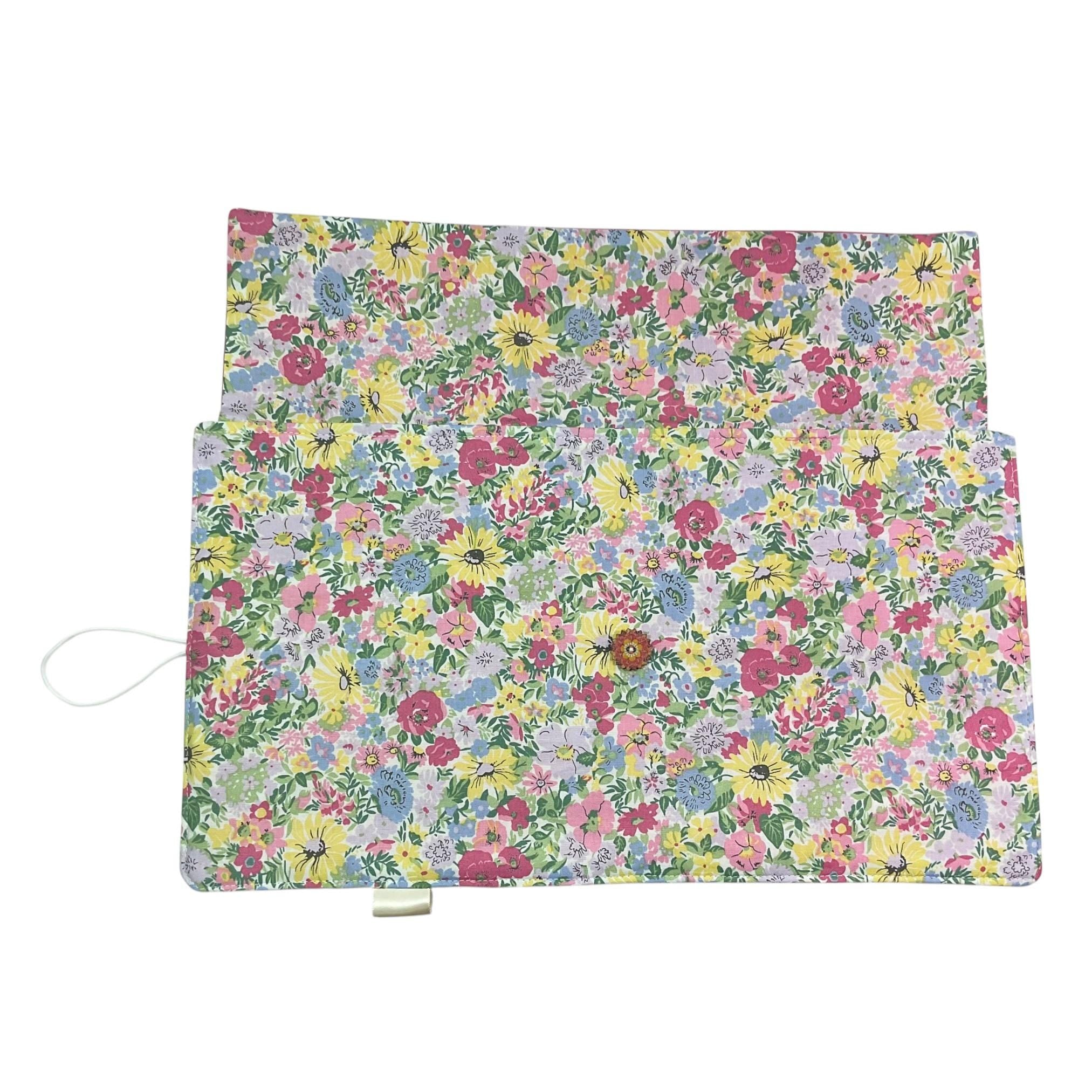 Circular needle case made from Liberty floral fabric, fixed circular sock needle pouch, knitting needle roll, knitters gift, needle holder,