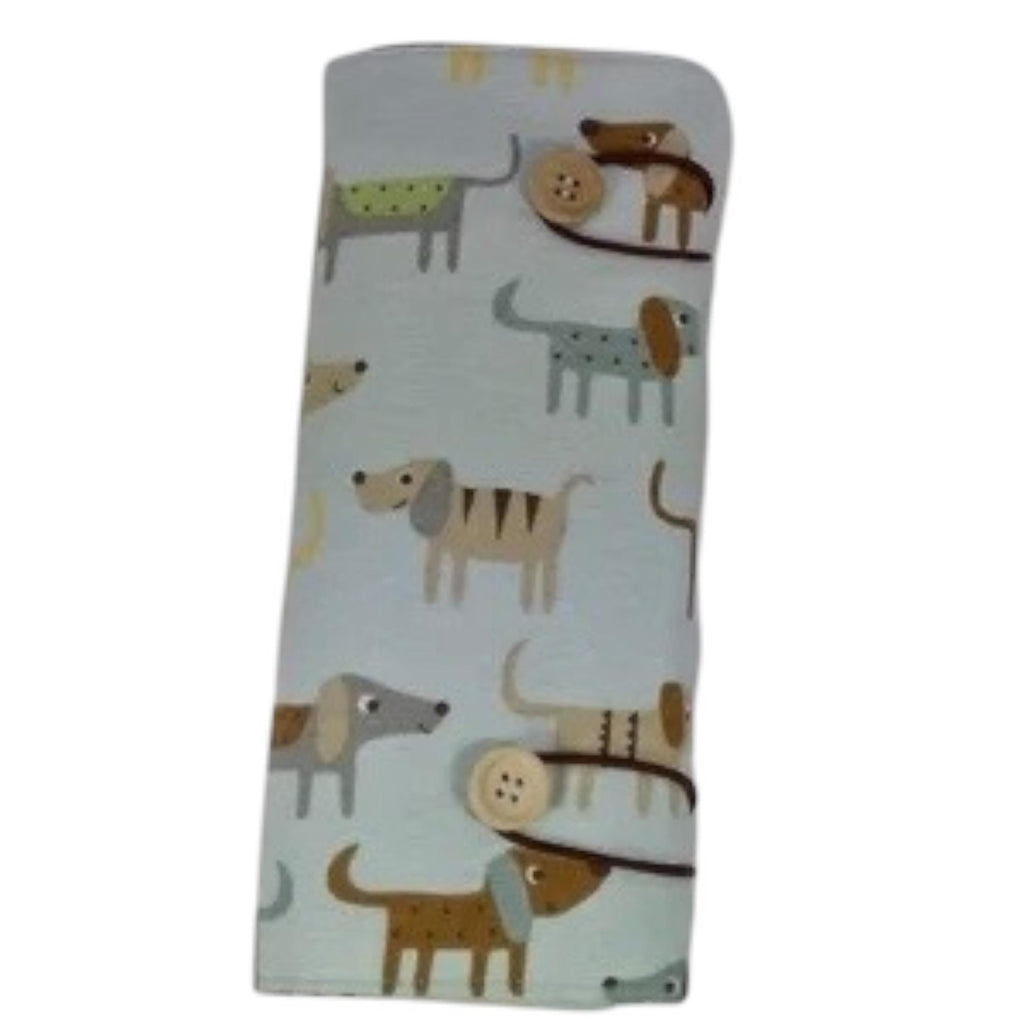 interchangeable and double pointed needle case with dogs, knitting needle pouch, hiya hiya case, knit pro wallet