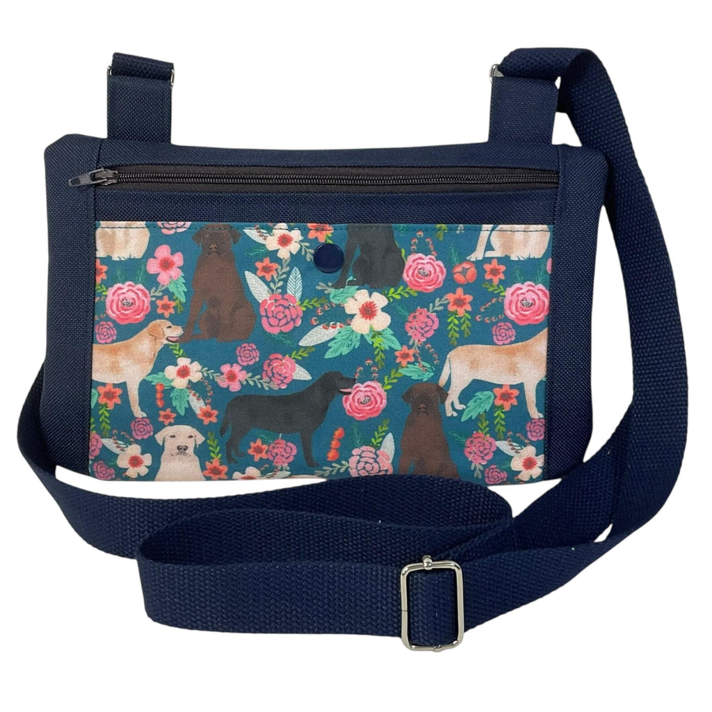 Small shoulder phone bag, flat dog  print Pouch, cat breeds handbag,Labrador lover gift,  teenager purse, essentials bag, pet  owner gift