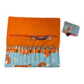 Interchangeable knitting needle case with foxes, holds 2 sets, addi case, chiagoo wallet, fox knit pro organiser pouch, hiya hiya case,