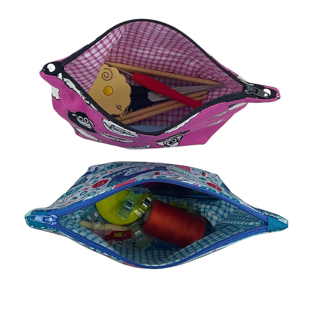 Fabric Zip Pouch: Sewing, Knitting, or Cosmetics Bag