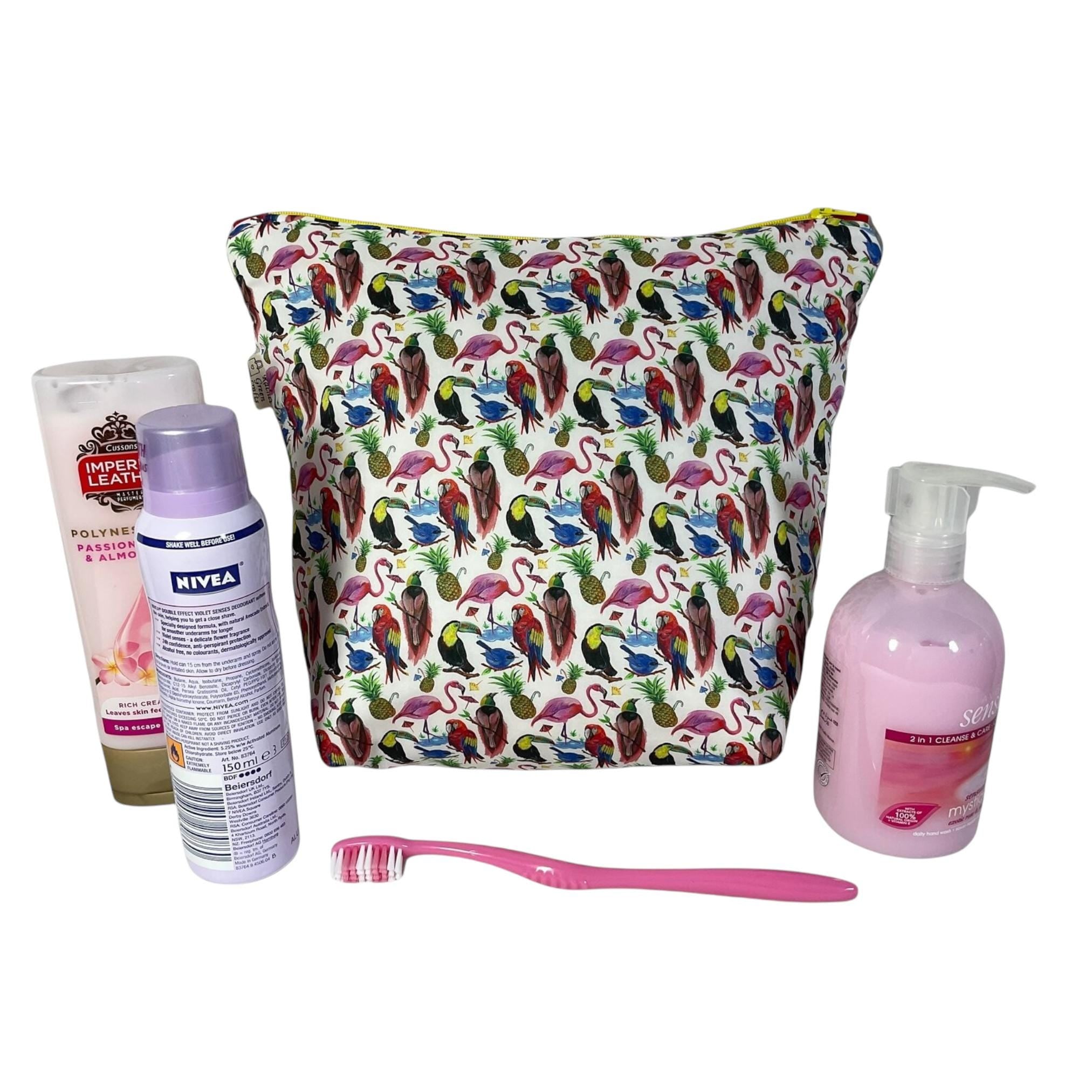 Liberty Print Toiletry Bag: Large Waterproof Floral Cosmetics Pouch