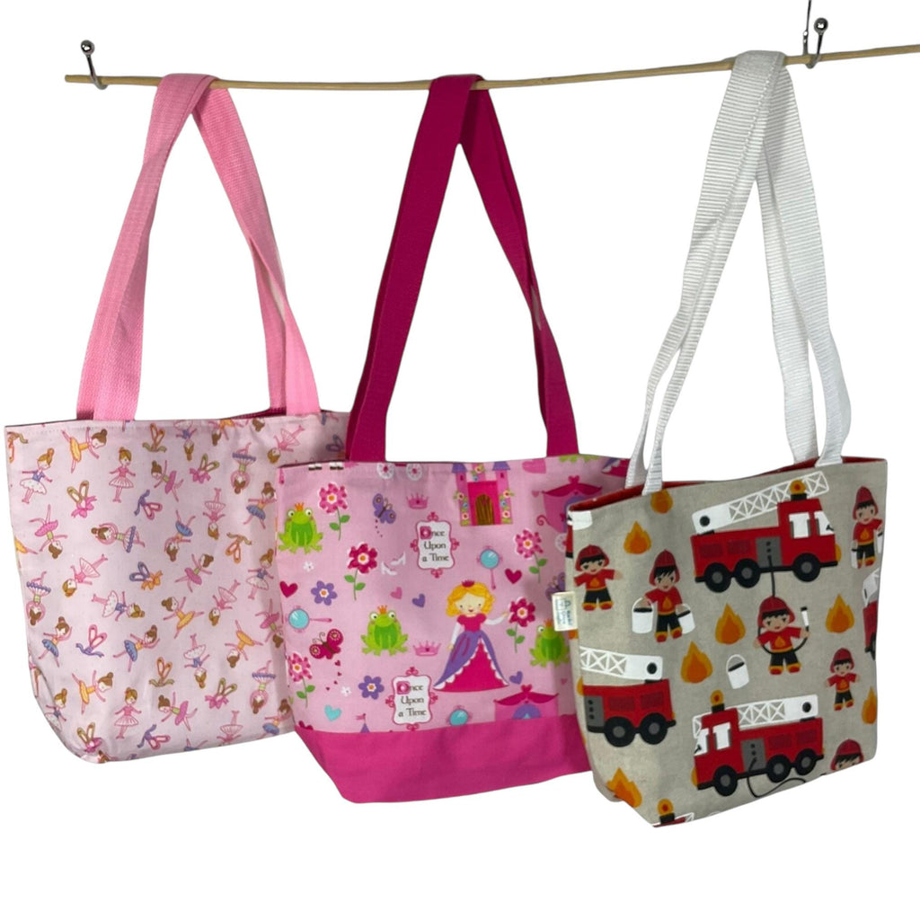 Girls Ballerina Tote Bag: Princess, Fireman Cotton Shoulder Bag