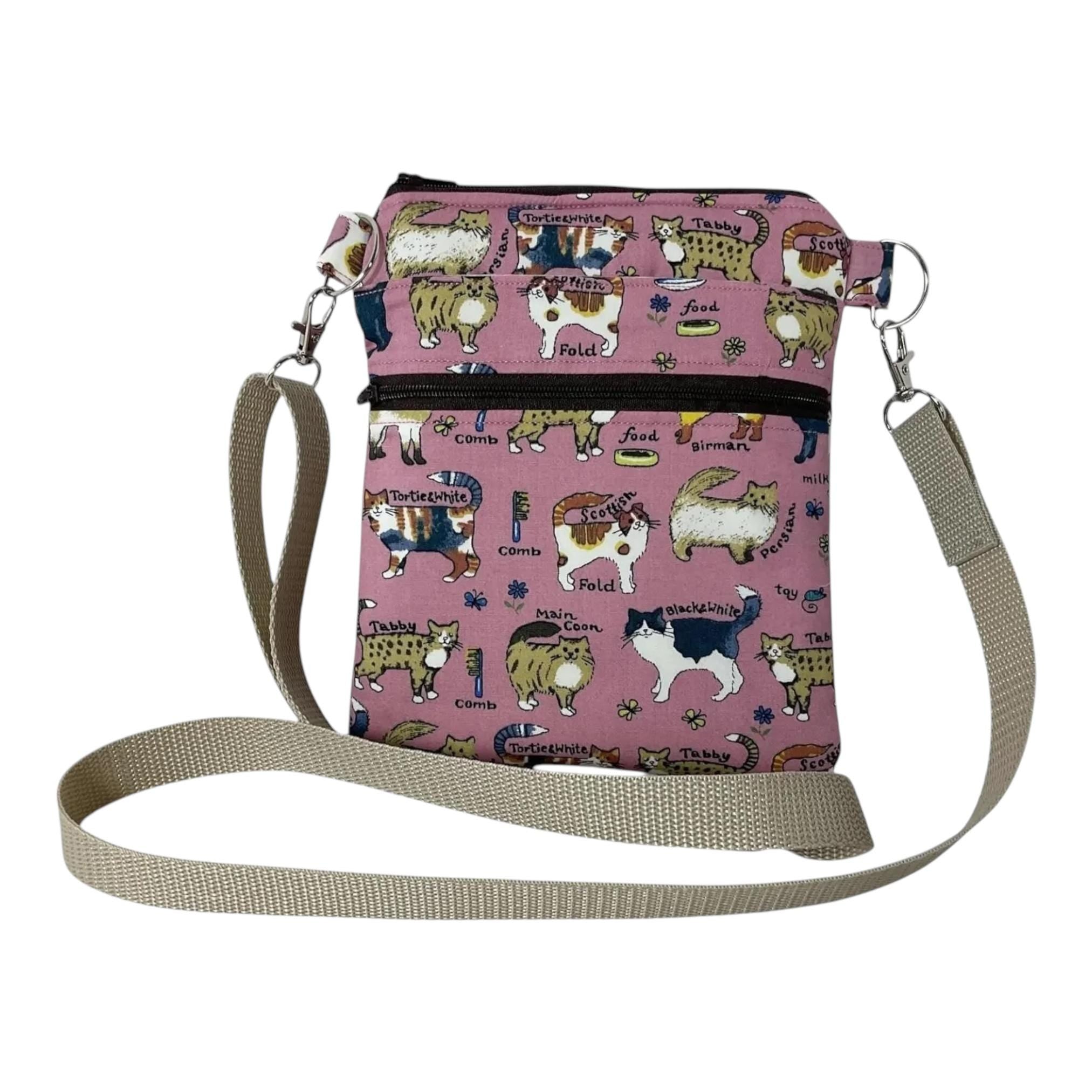 Cat Print Phone Shoulder Bag: Teen Crossbody Pouch, Festival Clubbing Bag