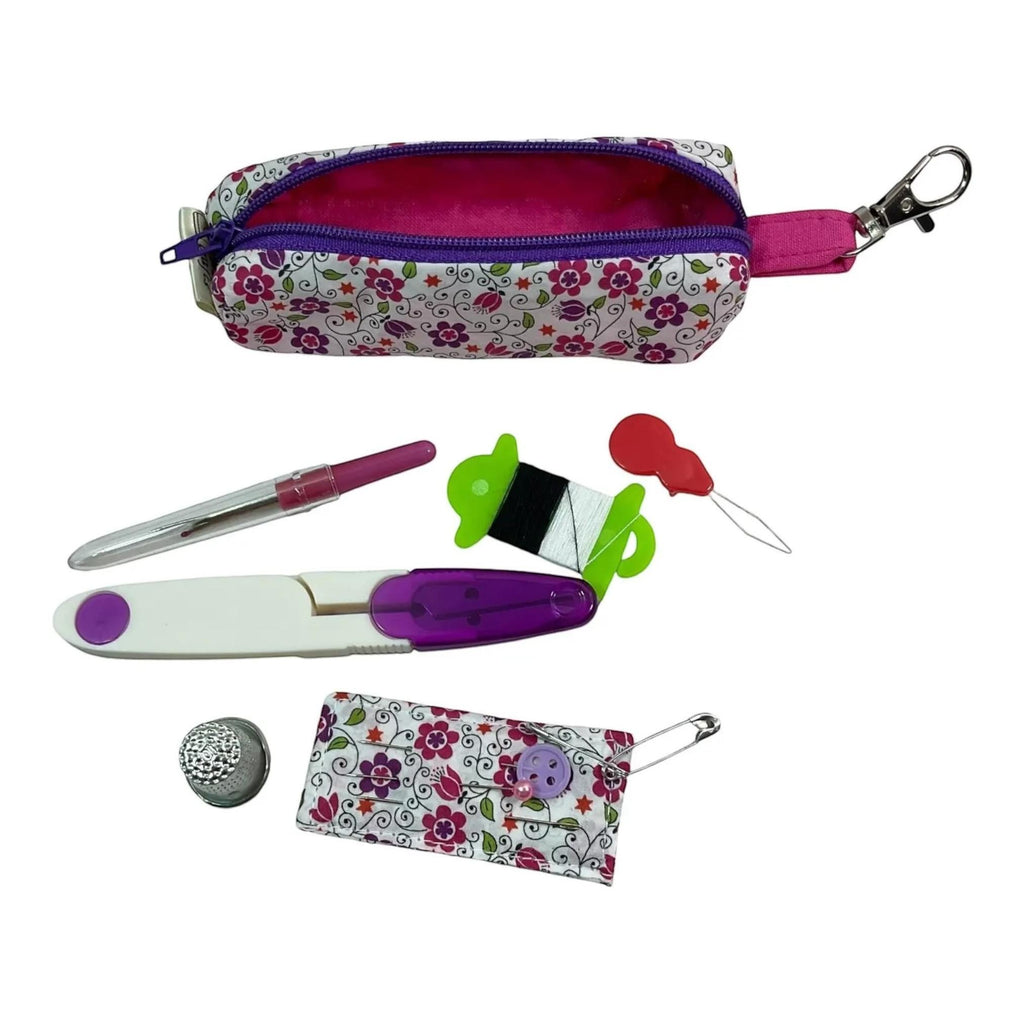 Liberty fabric Mini sewing kit, travel mending case, floral needle case, keychain sewing, sewing notions, stocking filler, ladies gift