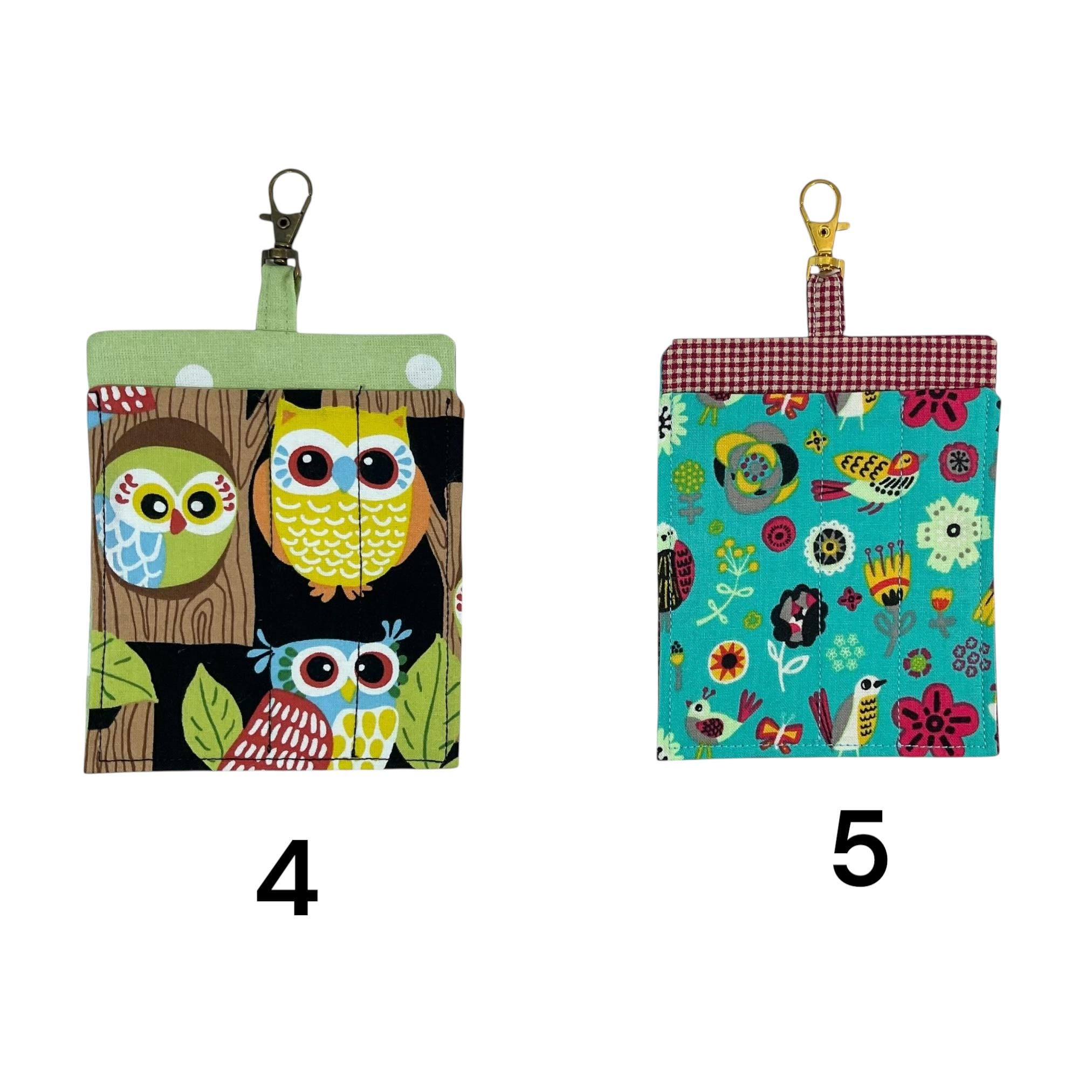 pen holder for highlighter pen clips onto neck lanyard , wide clip on pen pouch, 3 pen fabric pen case, handbag keychain pen holder
