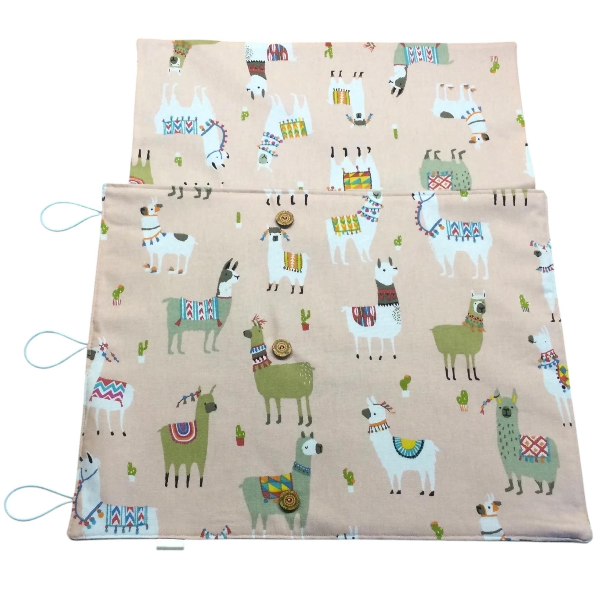 Straight and double pointed knitting needle case with alpacas, knitting needle pouch,  needle storage, long needles wallet, sock needle