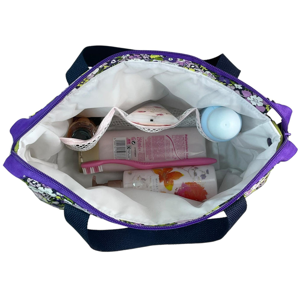 Liberty Print Toiletry Bag: Floral Waterproof lined Wash Pouch, Handmade