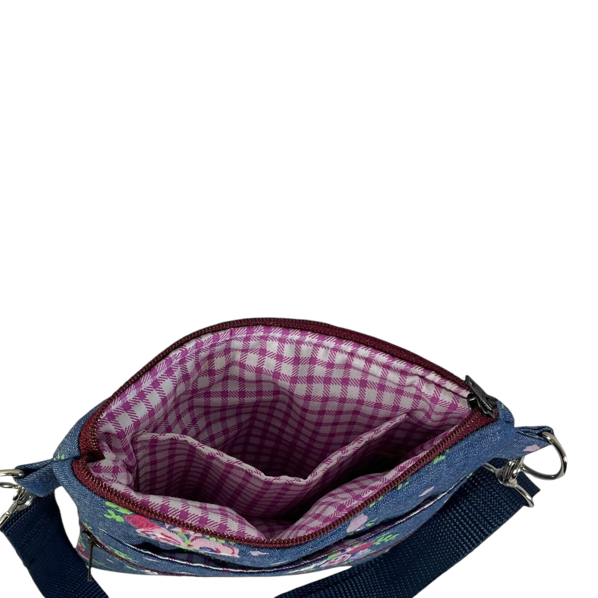 Denim  slim phone shoulder bag with multi pockets, butterfly teenager messenger , floral mini clutch bag, clubbing festival bag