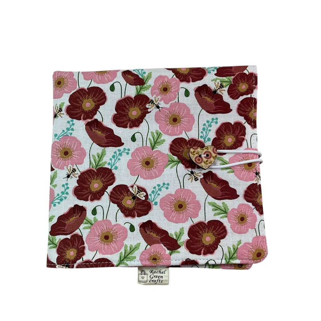 Interchangeable knitting needle case with bees and flowers , floral addi case, chiagoo wallet, knit pro organiser pouch, hiya hiya case,