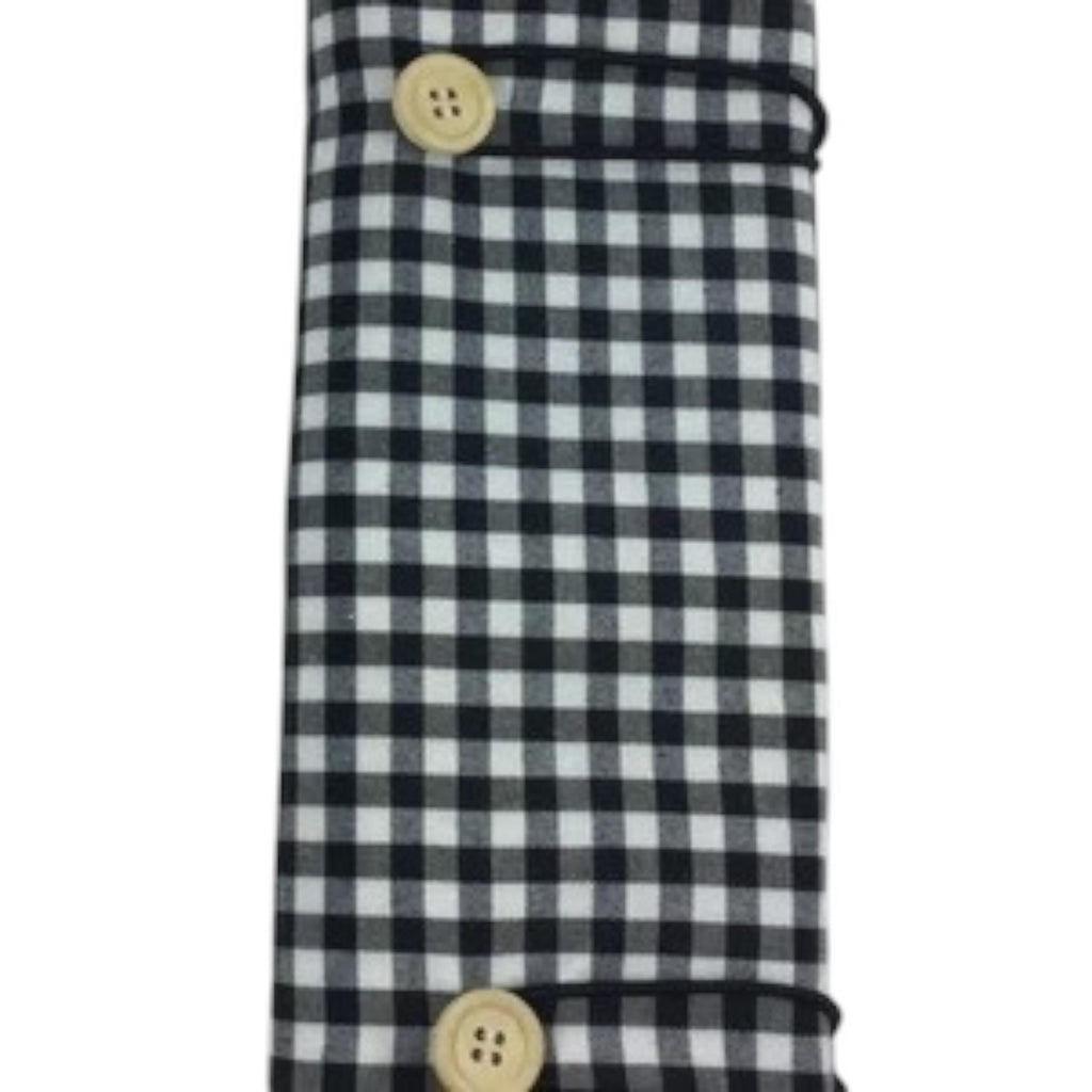 Black and white gingham interchangeable and double pointed needle case, checked knitting needle pouch,knit pro wallet, sock needle case