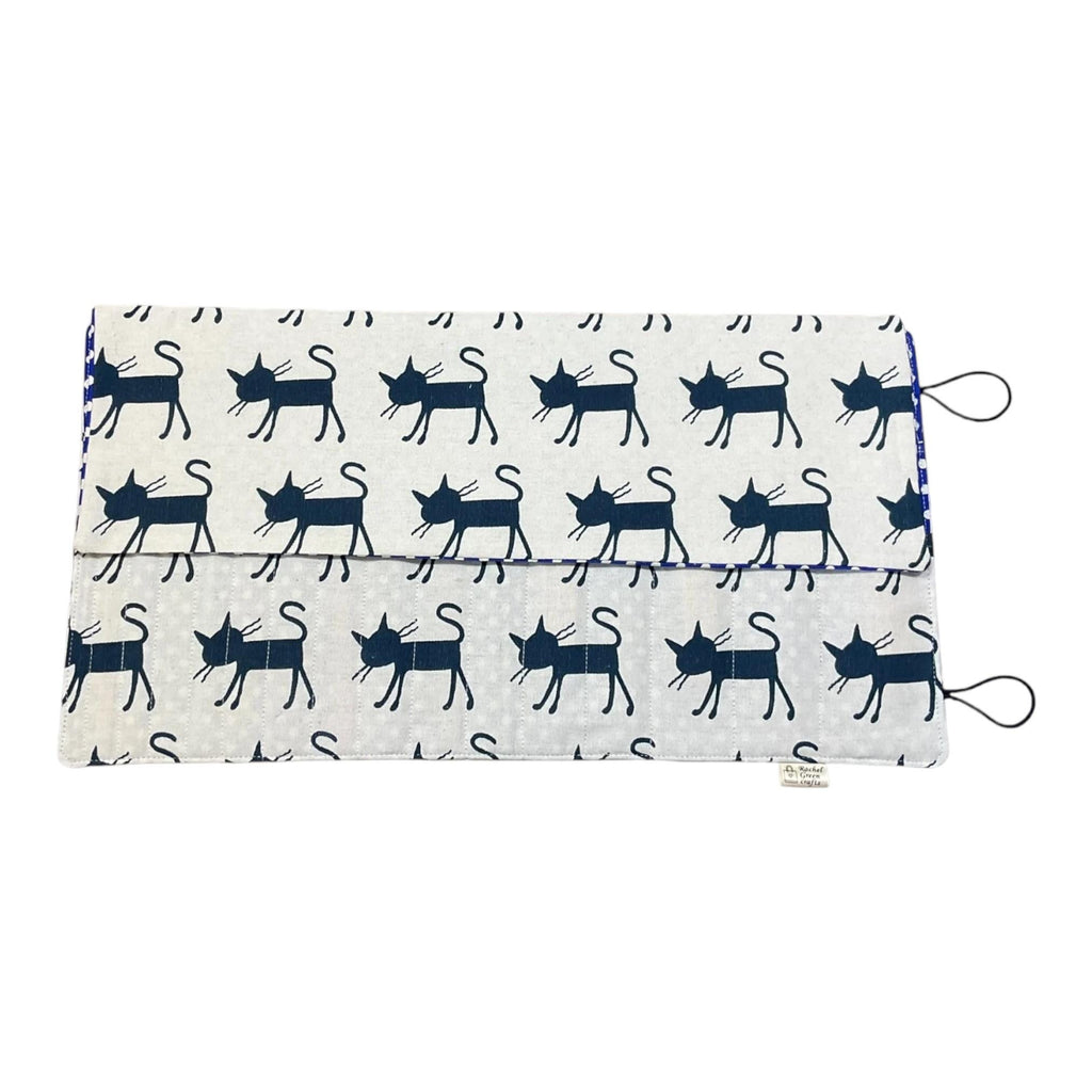 Double pointed knitting needle case with cats,  DPN or crochet hook case, sock knitters gift,