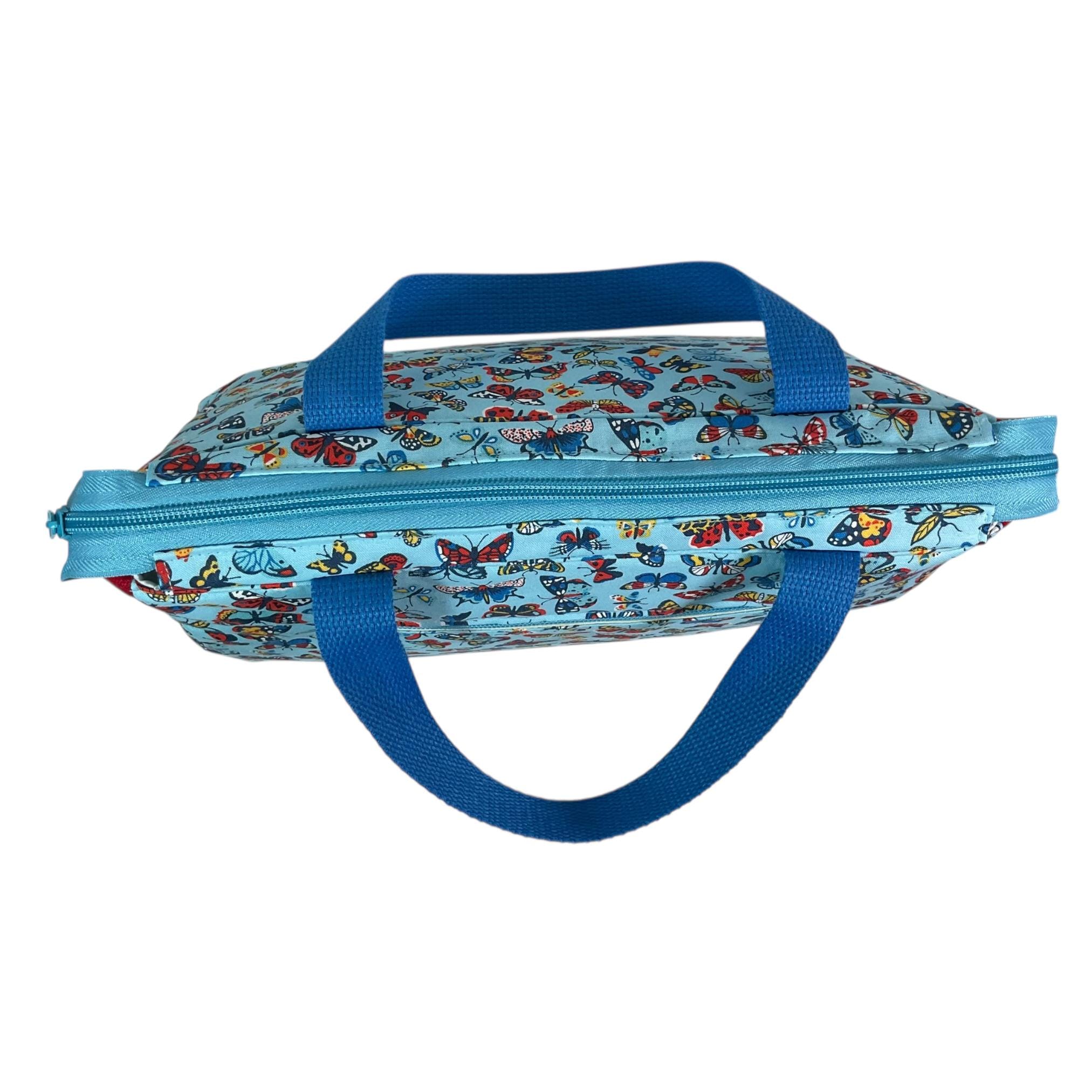 large toiletries bag made from  Liberty fabric, with handles and pockets in and outside, butterfly Waterproof lined, wash pouch, ladies gift