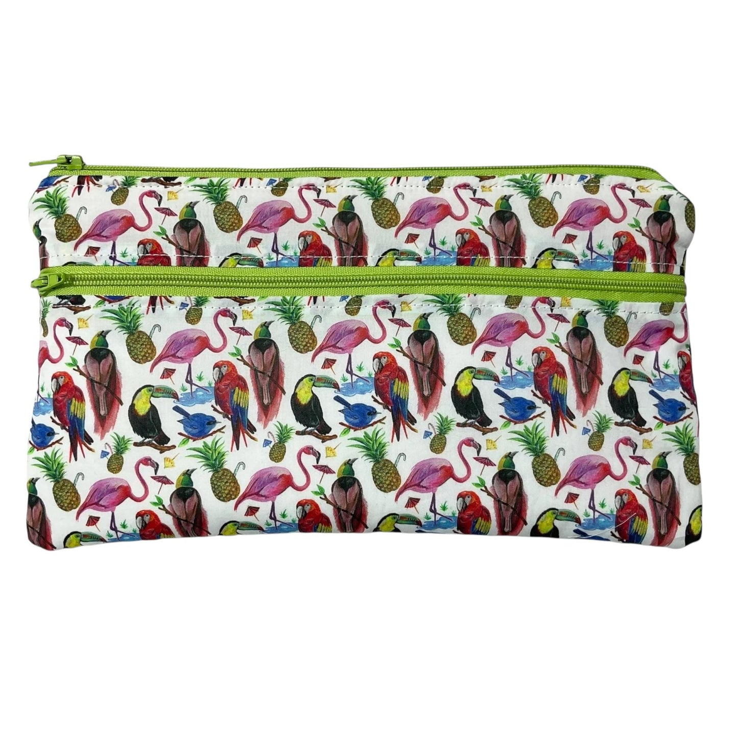 Liberty fabric two zip pocket pouch,
