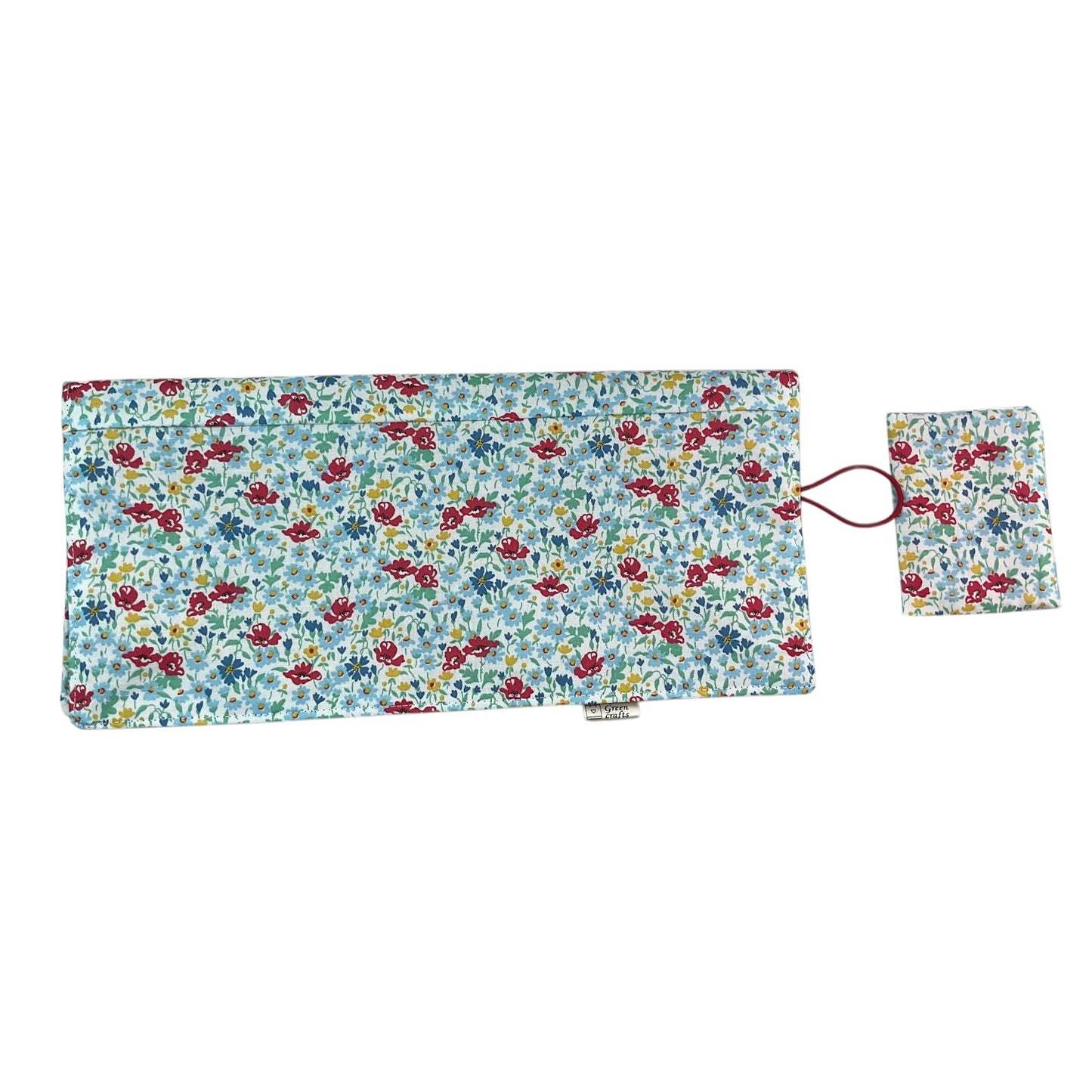 Interchangeable knitting needle case with Liberty floral fabric