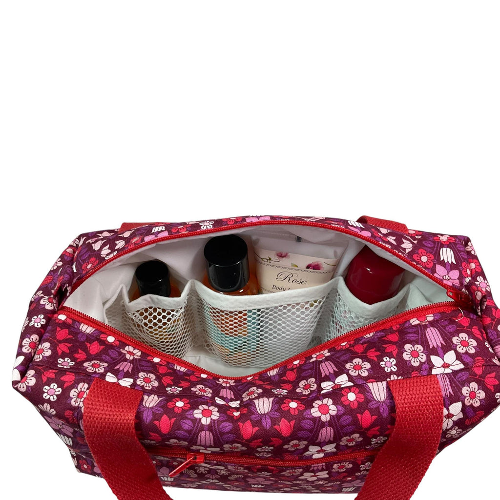 Liberty fabric large toiletries bag with handles and zip pocket, floral Waterproof, ladies sponge wash pouch, Cosmetics bag, ladies gift