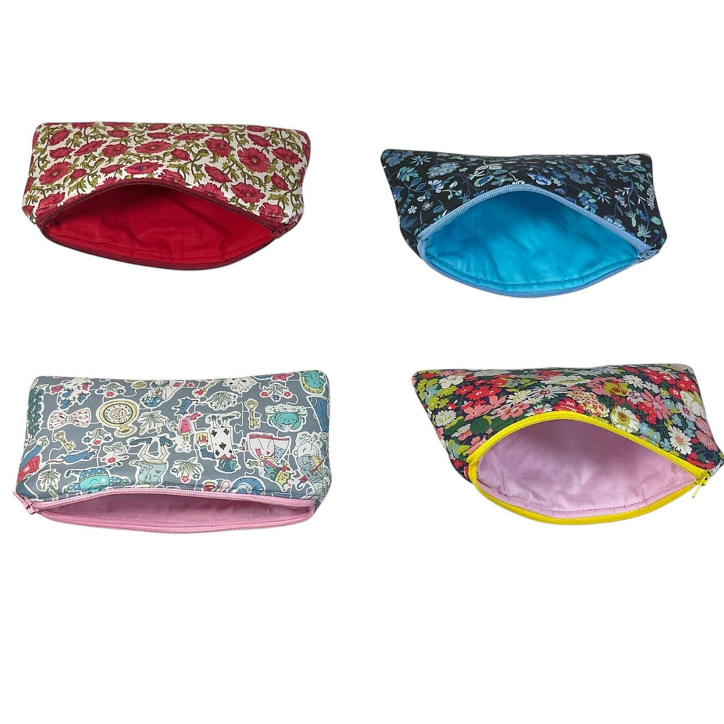 Liberty fabric floral zip case, small makeup pouch, pencil case, phone case, notions holder, handbag organiser, sunglasses holder, privacy